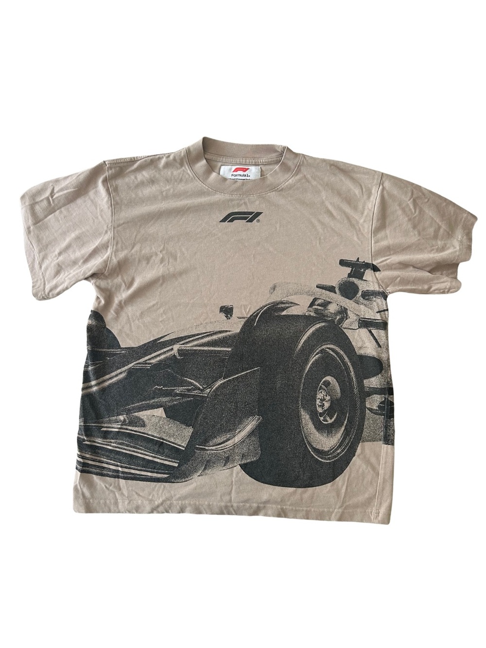 F1 Logo Beige Graphic Short Sleeve Tee